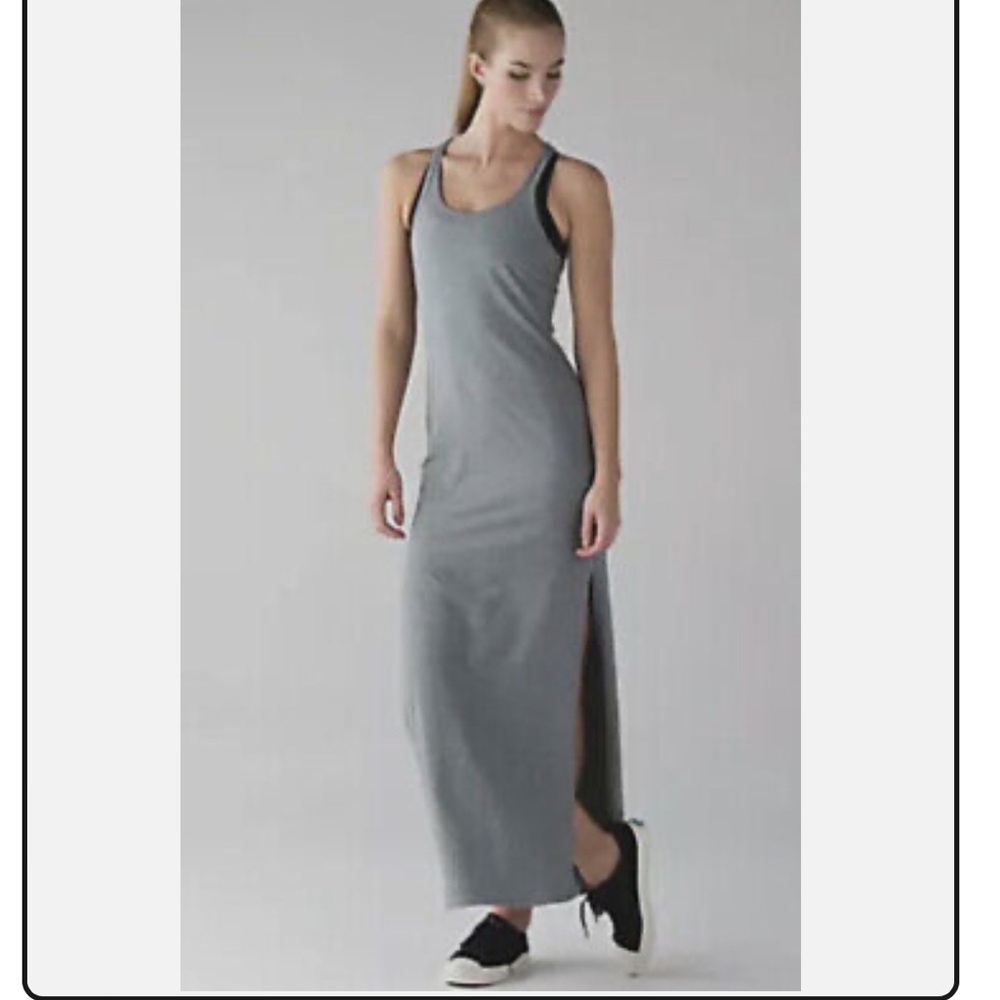 Grey racerback Lulu Lemon dress size 4 never worn slit